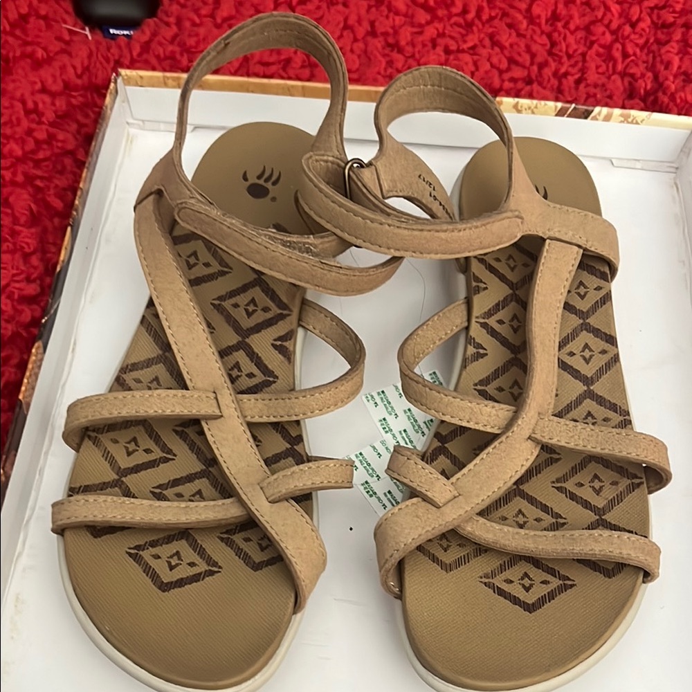 Tan Strappy Sandals - Picture 3 of 4